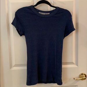 Michael Stars Navy Metal Cap Sleeve Tshirt